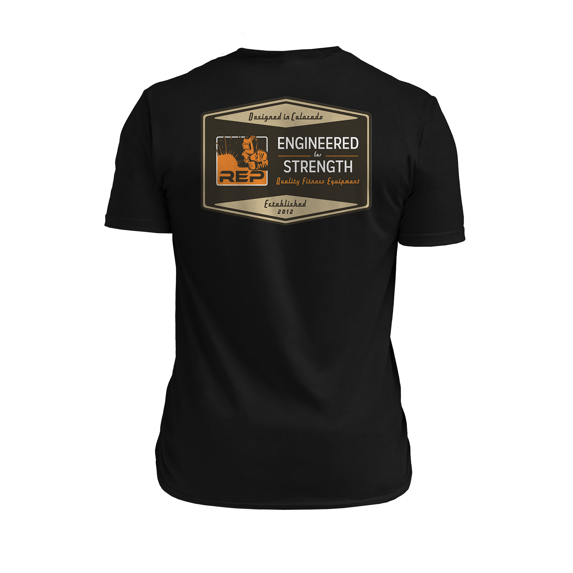 Clearance: Men's Engineered Tri-Blend Crew T-Shirt - Heather Black/Tan / X-Small